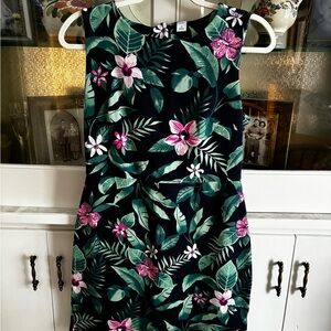 Old Navy Knit Floral Sleeveless Midi Dress Medium